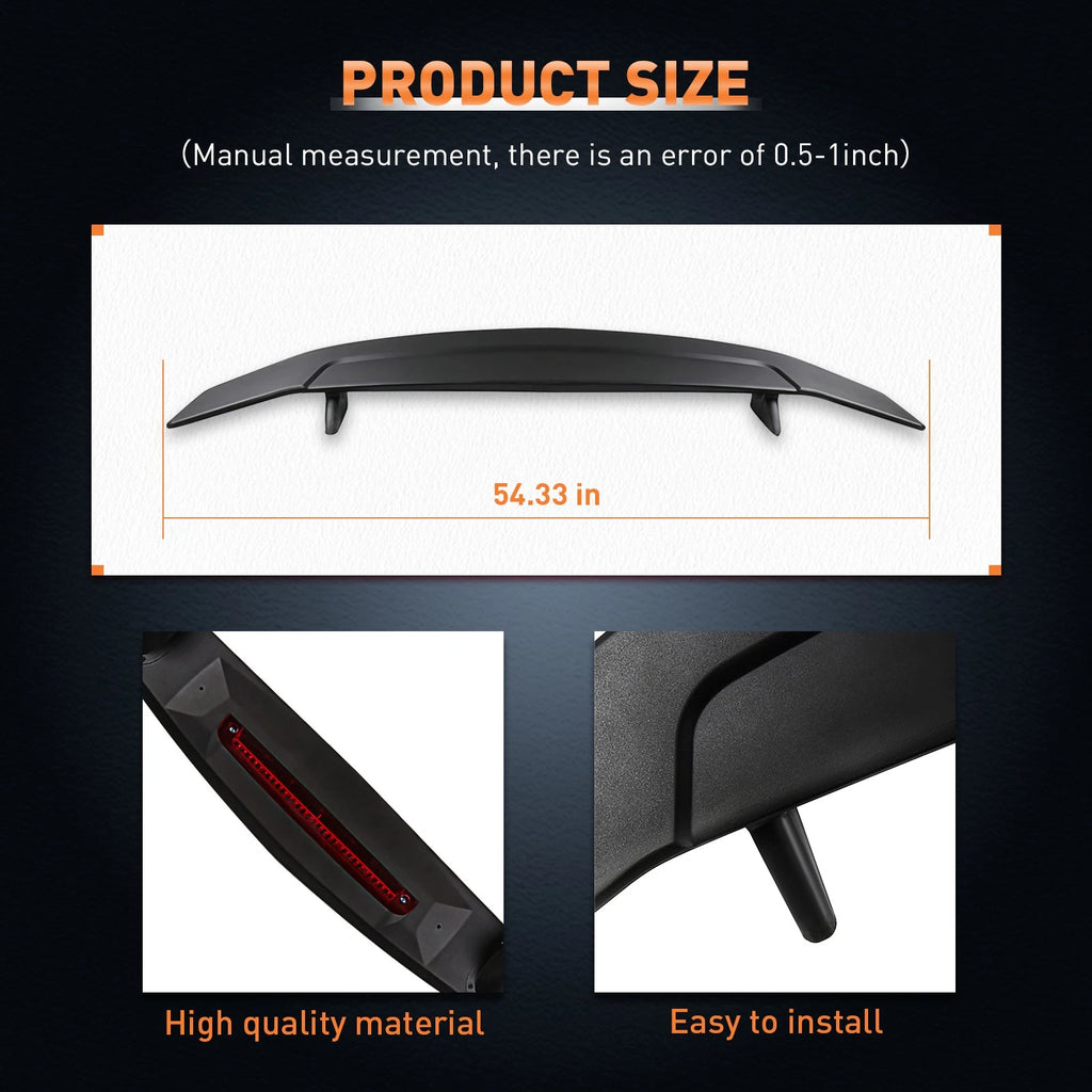 Matte Black Wing Spoiler for Dodge Dart (2013-2016)