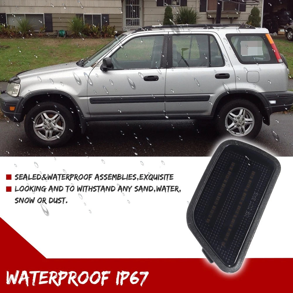 2X Smoke White LED Rear Bumper Side Marker Lamps for Honda CR-V (1997–2001)