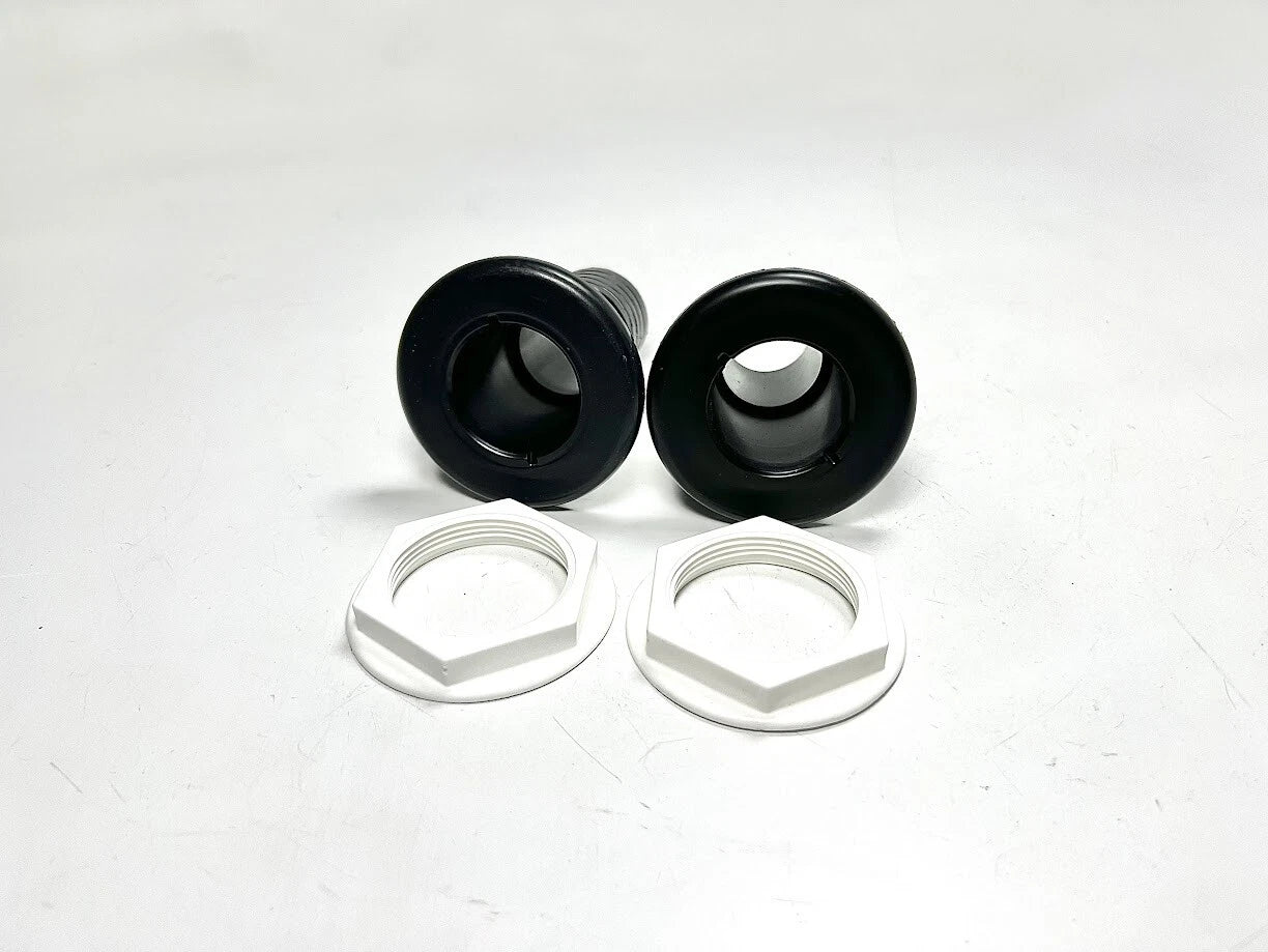 Set of 2 Thru Hull 1.5in Black Plastic for TH Marine TH-1500-DP