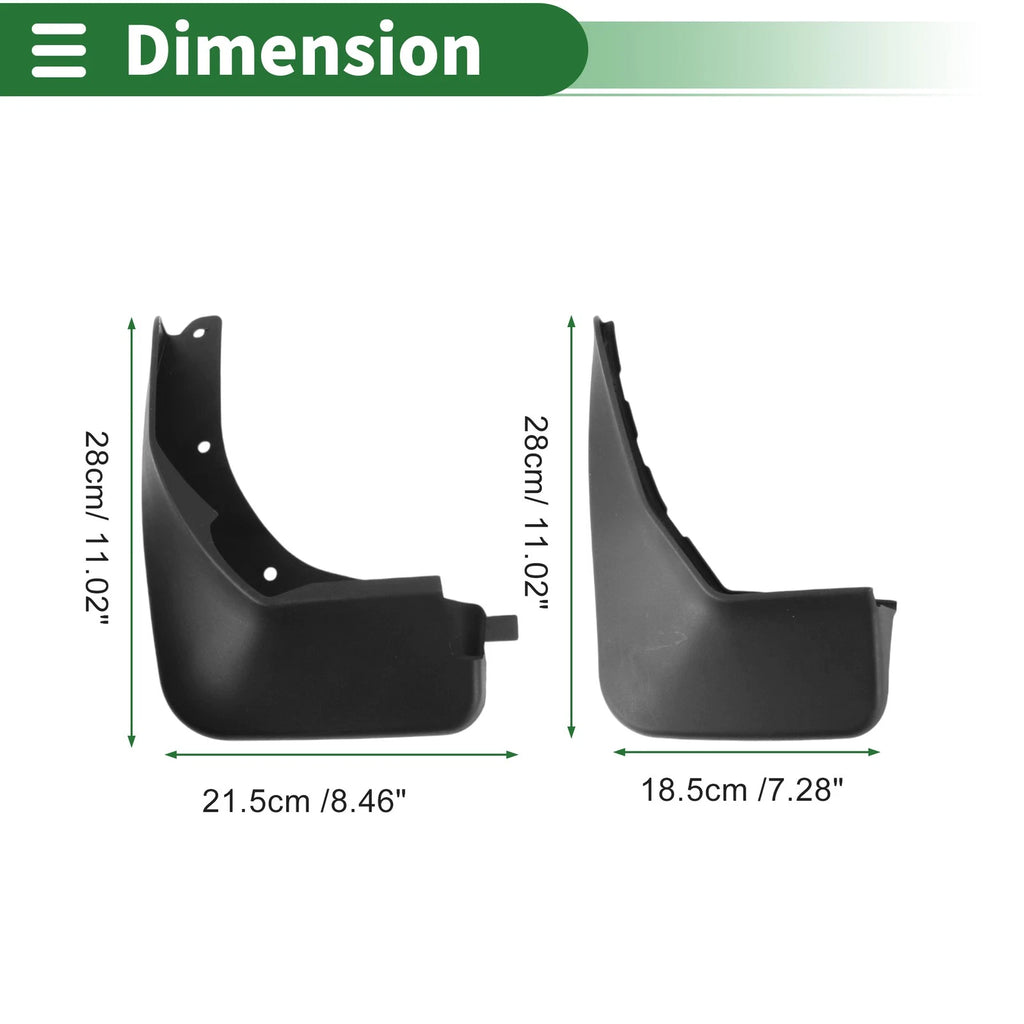 Mud Flaps Splash Guards for Ford Fiesta (2015–2016) W/ Mount Accessories