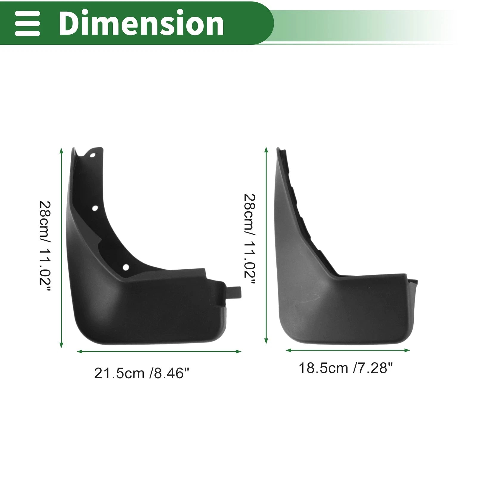 Mud Flaps Splash Guards for Ford Fiesta (2015–2016) W/ Mount Accessories