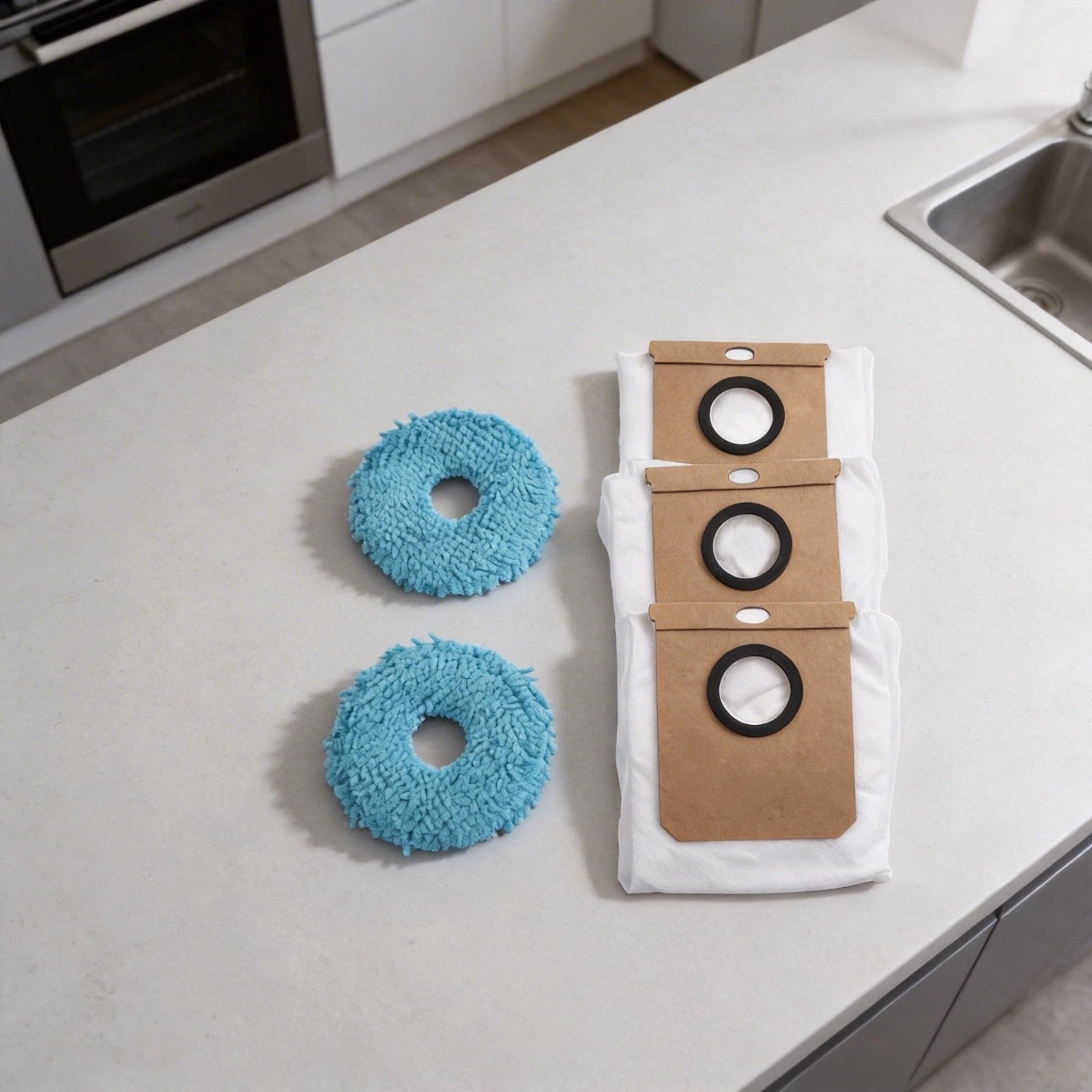 Mop Pads and Replacement Dust Bags for Conga Cleaner