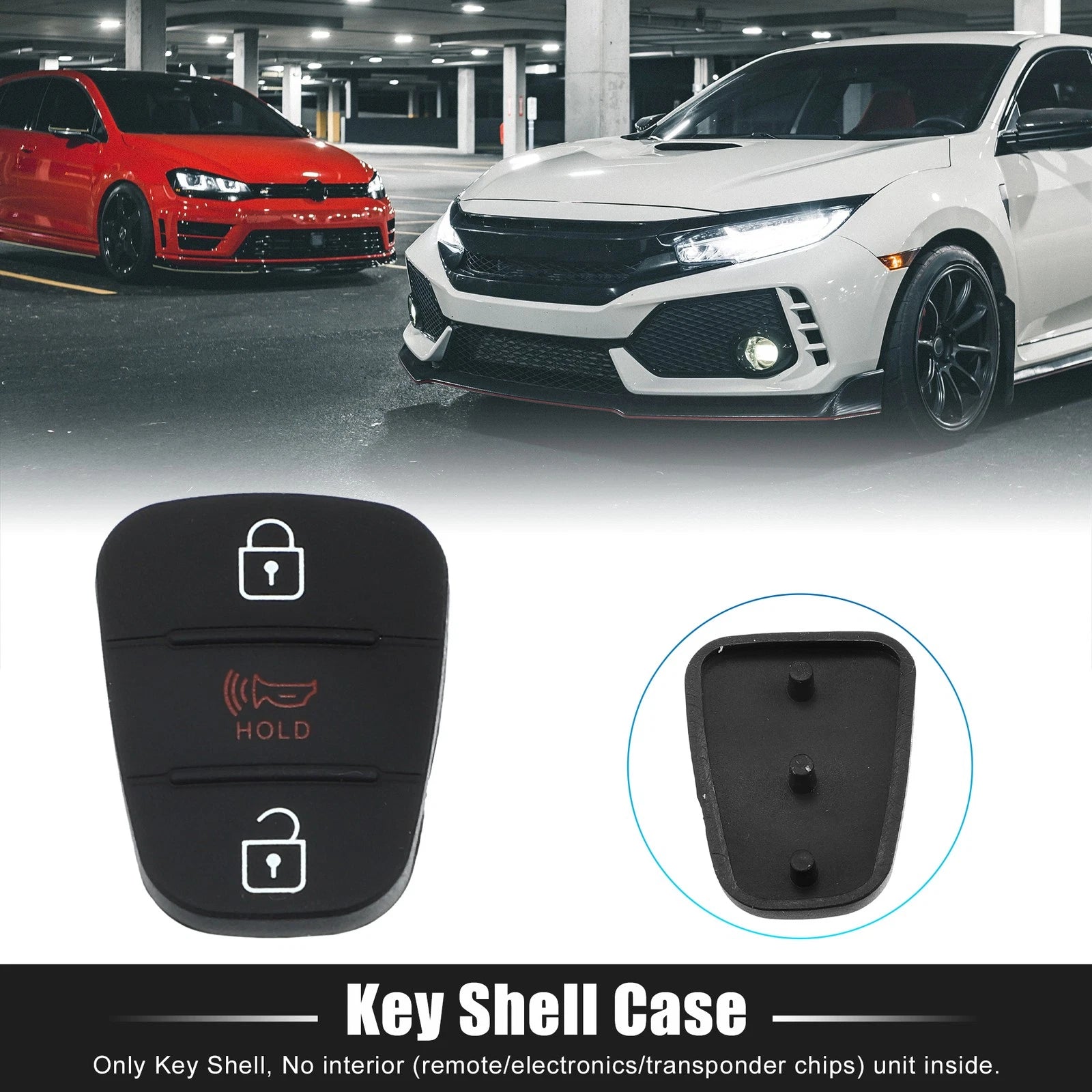 3X Rubber Keypad Case Cover for Hyundai (734301754996)
