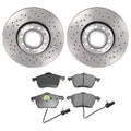 Akebono Euro Front Brake Kit Set of 4 Xtra Rotors Ceramic Pads for A4 A6 Quattro Passat