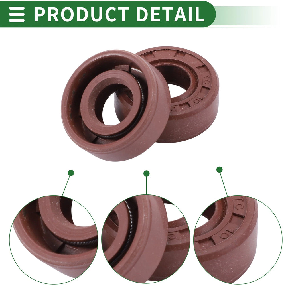 Set of 5 Oil Seal 10x22x8mm for Rotary Shaft (Fluorine Rubber)
