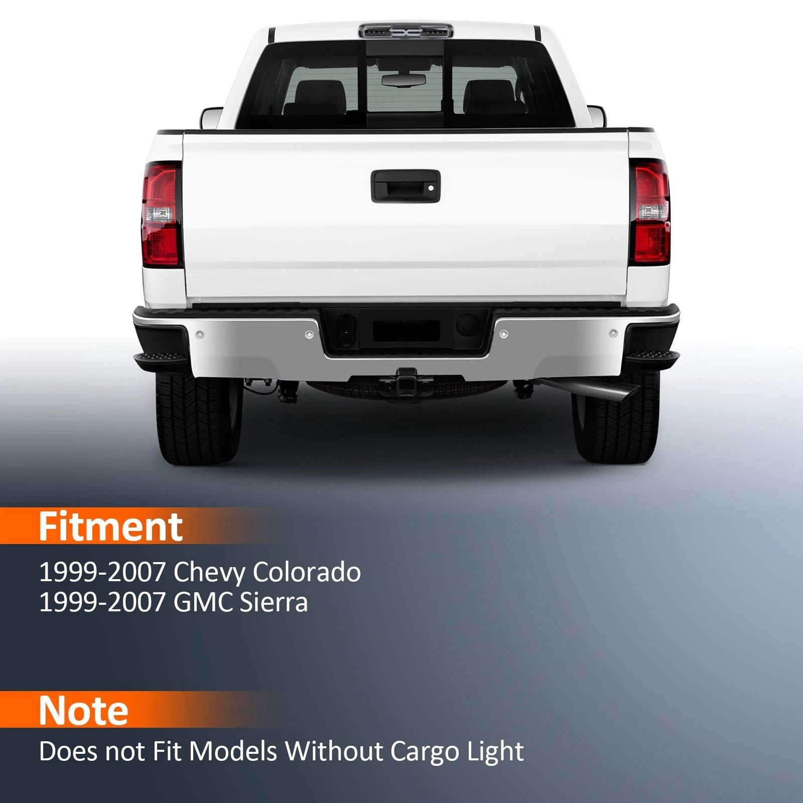 3rd Brake Light for Chevy Colorado GMC Sierra (1999–2007) Black Housing Clear Lens