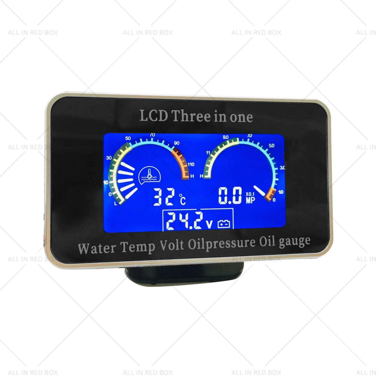 3-in-1 LCD Oil Pressure, Voltmeter, Water Temp Gauge for Car Truck (12V/24V)