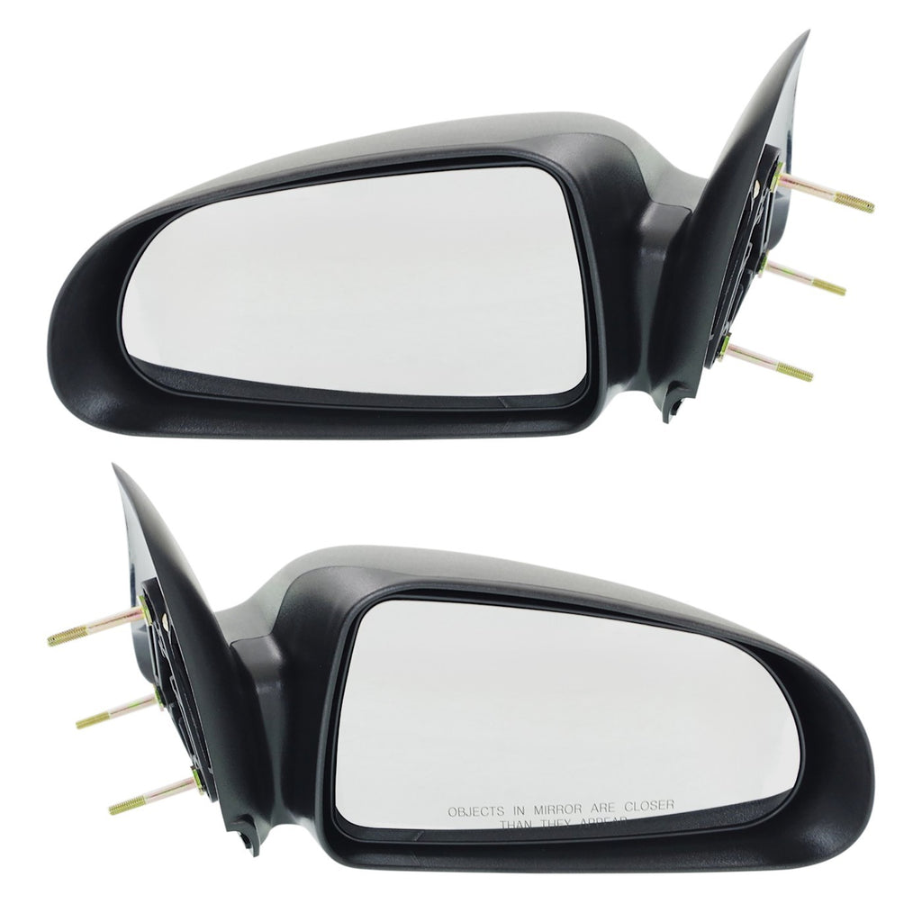 Set of 2 Manual Mirrors for Dodge Dakota (2005–2010) Black 5x7 In.