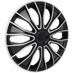 Set of 4 Wheel Hub Caps for All Makes Models (15") Black & Silver