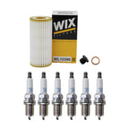 Wix Engine Oil Filter & NGK 6 Laser Platinum Spark Plugs for Audi A6 Quattro