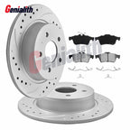 Set of 2 Rear Drilled Rotors & Ceramic Brake Pads for Ford C-Max (2013–2018)