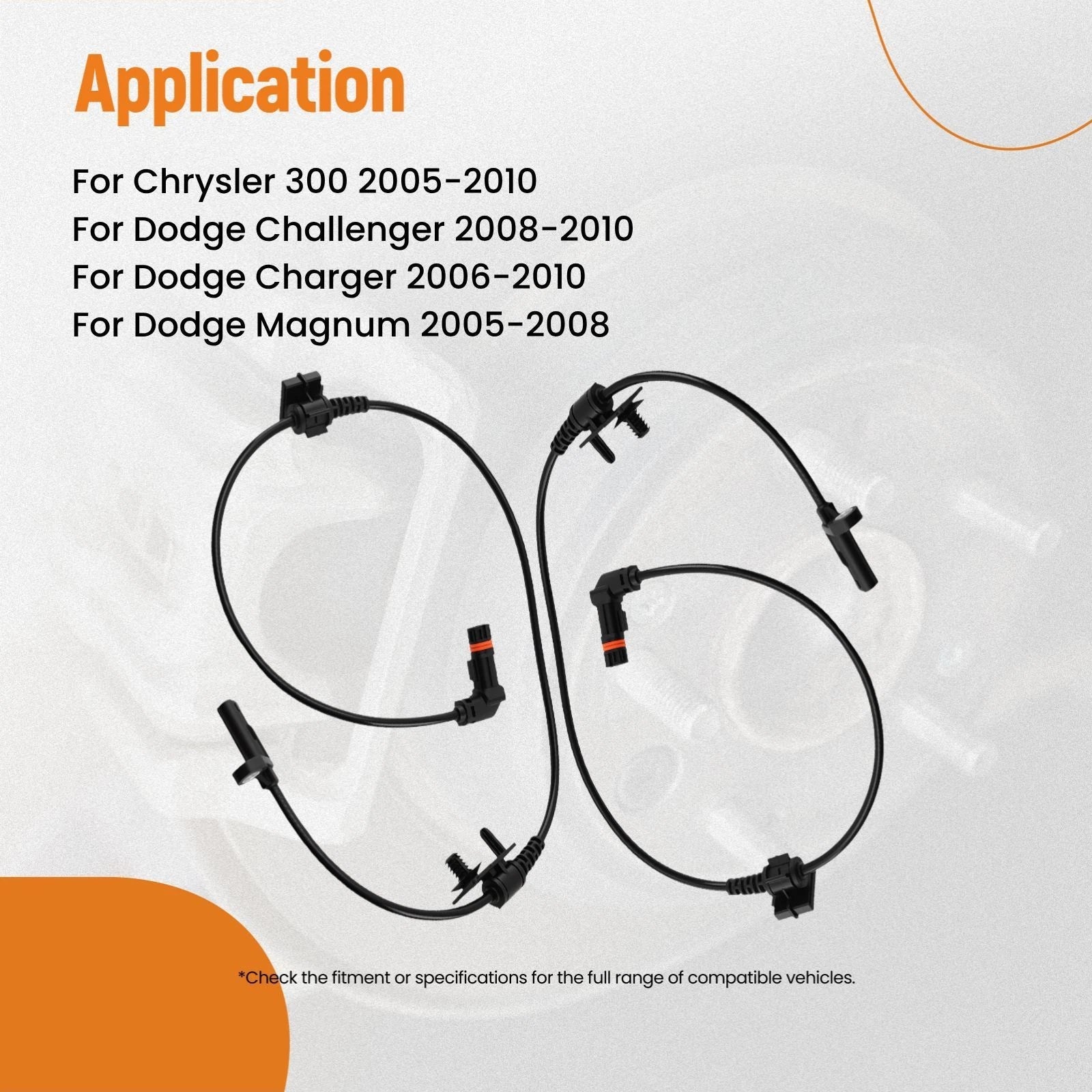 2X Front Left Right ABS Wheel Speed Sensor for Chrysler 300 Dodge Charger (2005–2010)