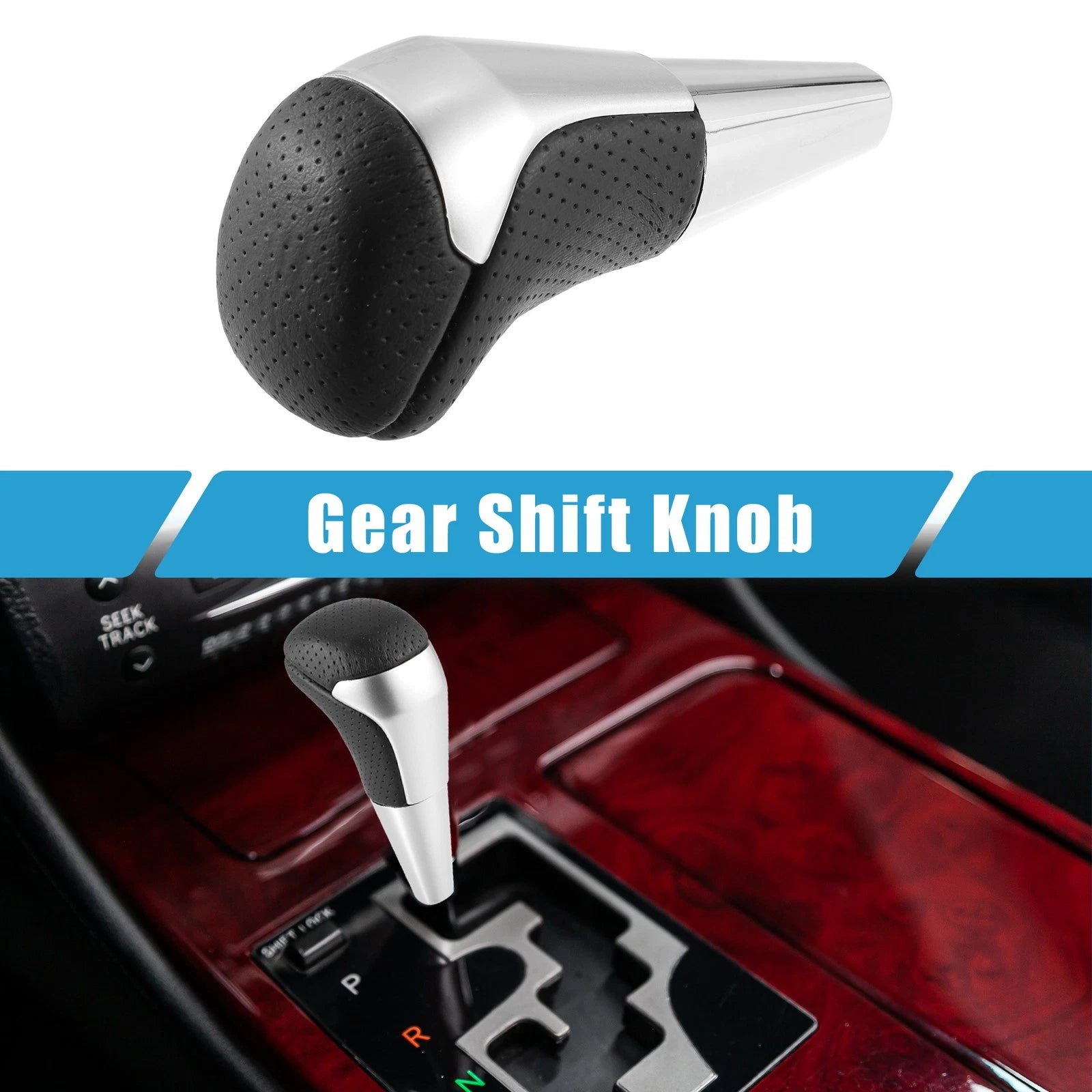 Gear Shift Knob for Toyota Land Cruiser  Black Silver Tone