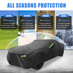 1 Pcs Waterproof Car Cover for Chevy Camaro (2010–2021) with Zipper Black