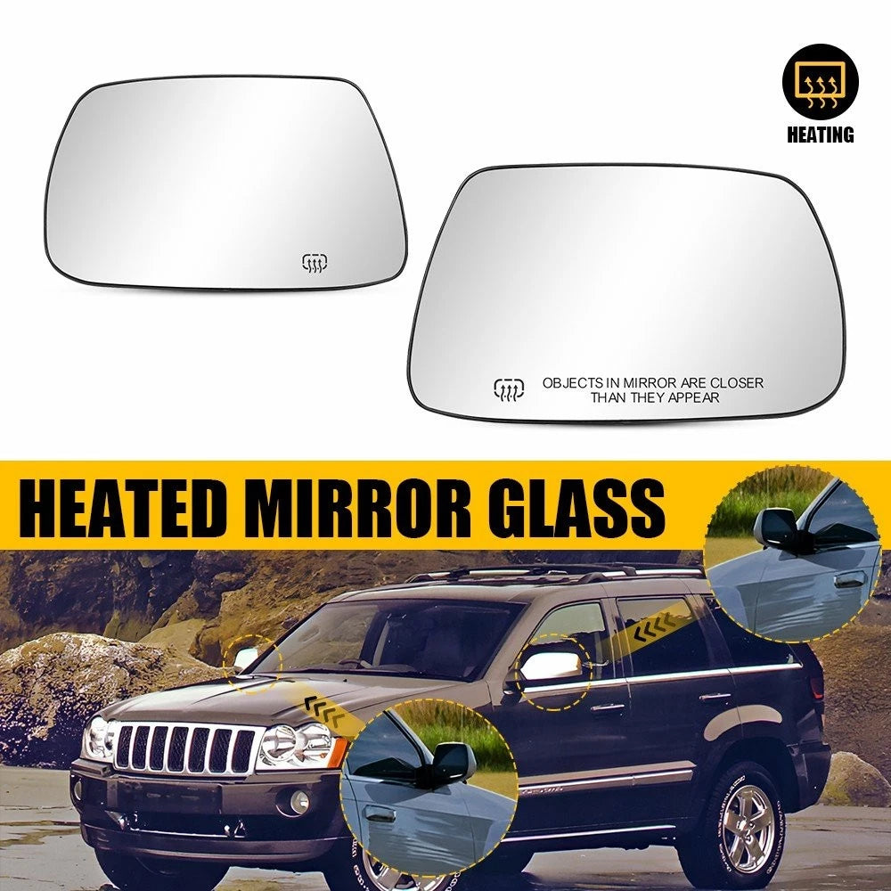 Heated Left & Right Side Mirror Glass for Jeep Grand Cherokee (2005–2010) EXV
