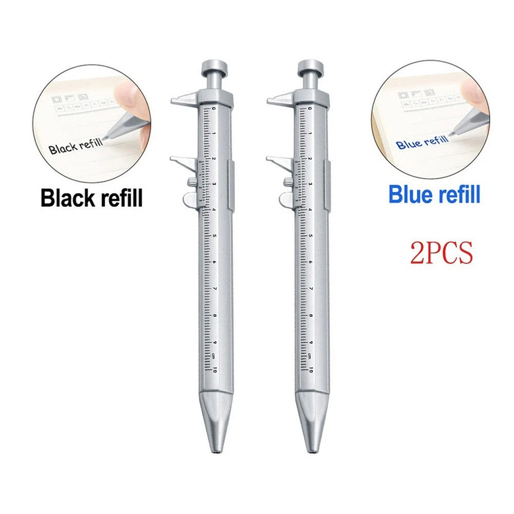2X Vernier Caliper Gel Pen 0.5mm Tip for Measuring 0-100mm