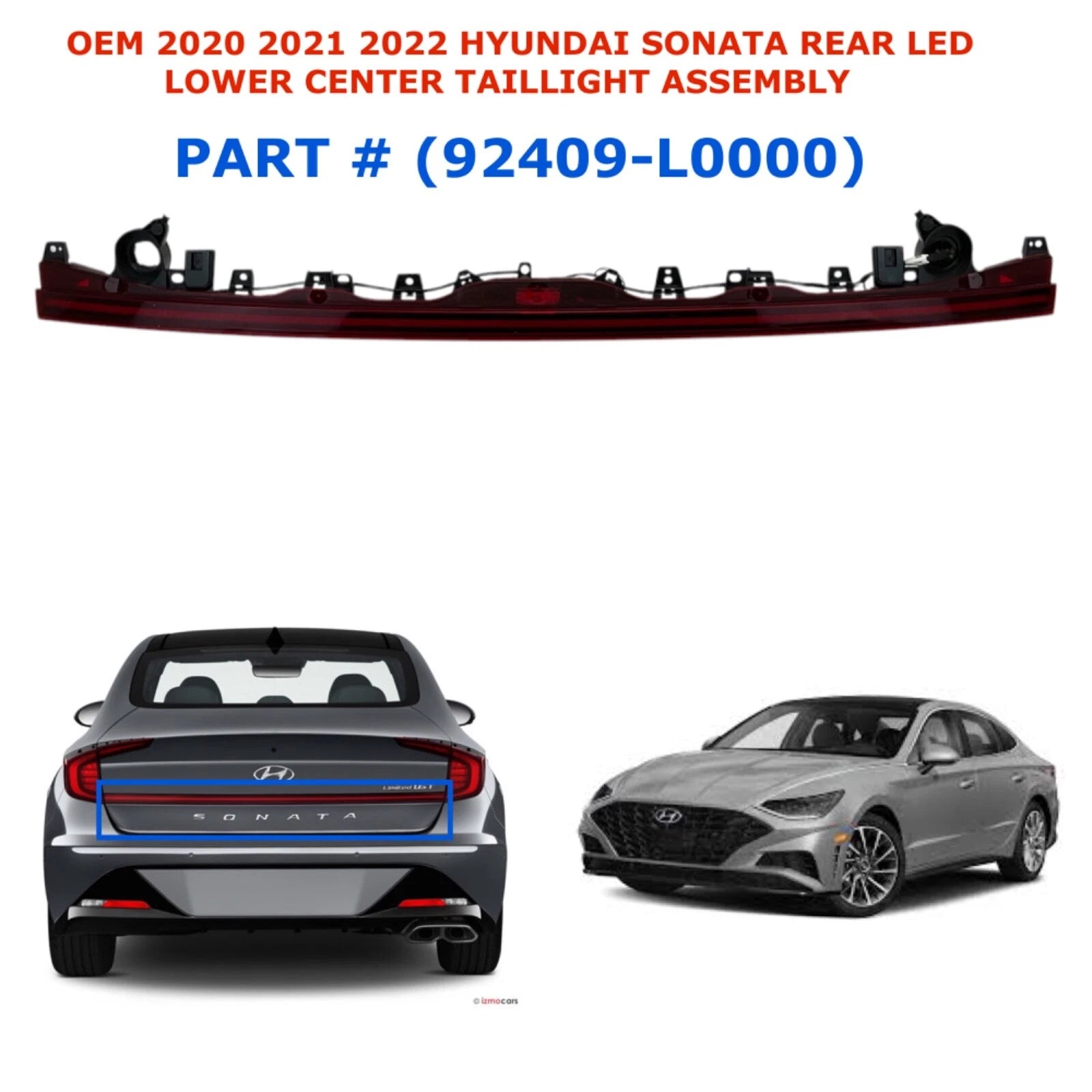 Rear LED Center Taillight for Hyundai Sonata (2020–2022) 92409-L0000