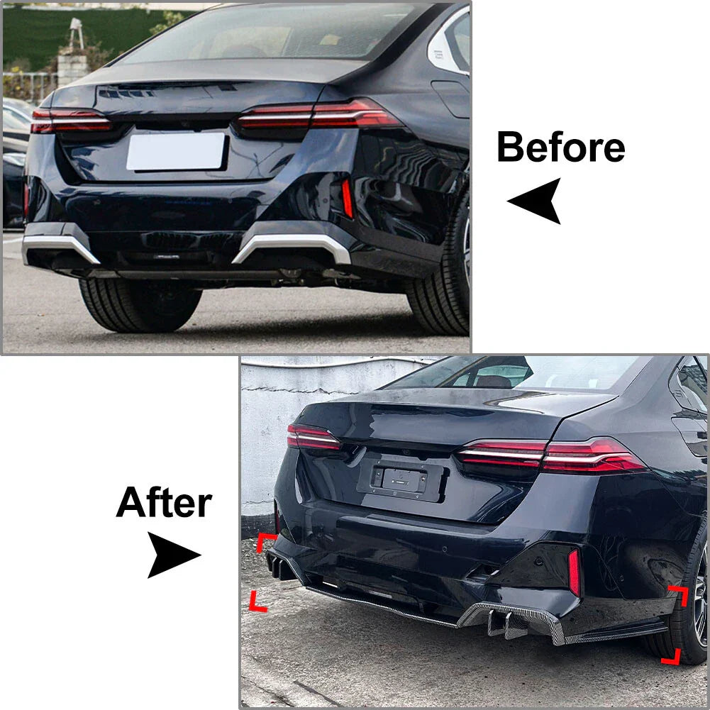 Rear Bumper Spoiler Lip for BMW 5 Series G60 G61 i5 eDrive (2024+) Carbon Look