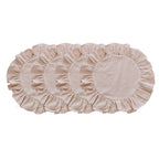 Set of 4 Round Scalloped Placemats for Table Linens (15 Inch)
