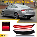 Set of 2 Smoked Lens Rear Bumper Side Marker Lights for Chrysler 200 (2015–2017)
