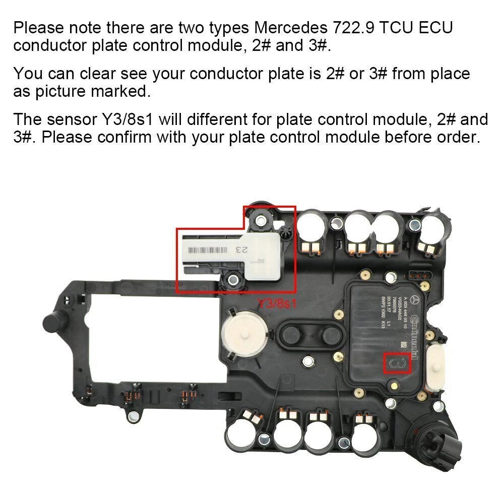 Transmission Control Module Sensor Y3/8s1 for Mercedes-Benz 722.9 (2005–2010)