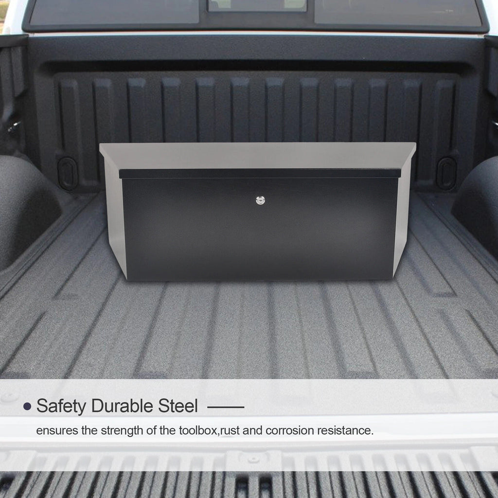 Tool Box for Pickup Truck (35"x12"x11.8") - Black Steel with Lock & Key