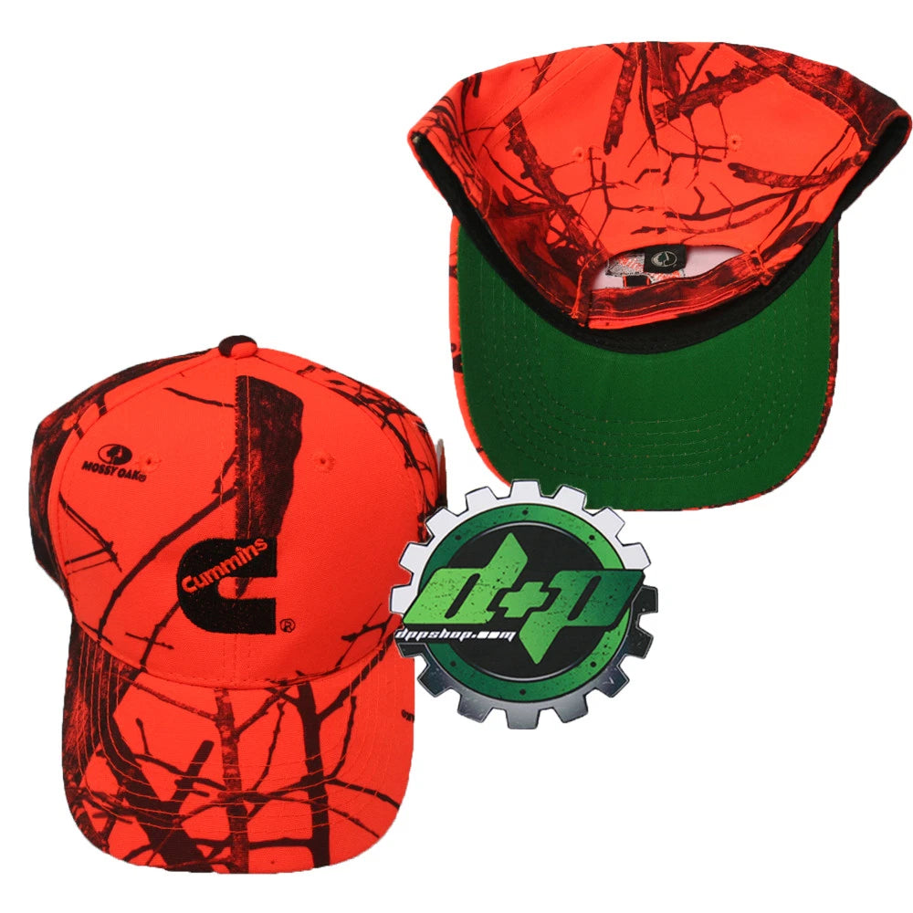 Cummins Camo Baseball Hat for Diesel Gear (Mossy Oak Blaze Orange)