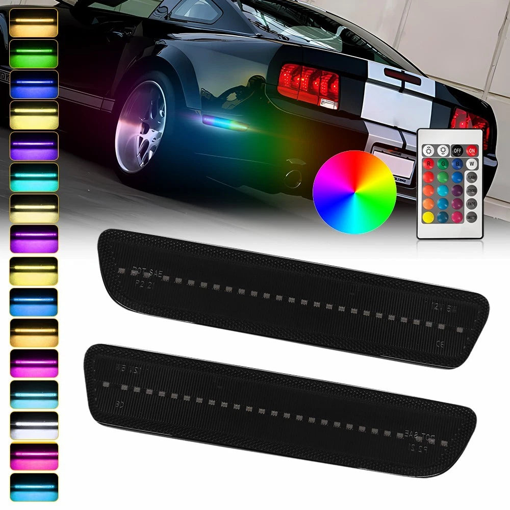 2X RGB LED Rear Side Marker Lights for Ford Mustang (2005–2009) OE Part