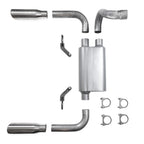 2.5" Dual Exhaust Kit for Jeep Wrangler (2018–2025) - 2 Chamber Rolled Edge Tips