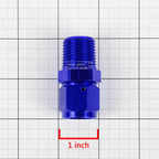 8-An Female Flare to 1/2" NPT Male Blue Aluminum Swivel Coupler Fitting