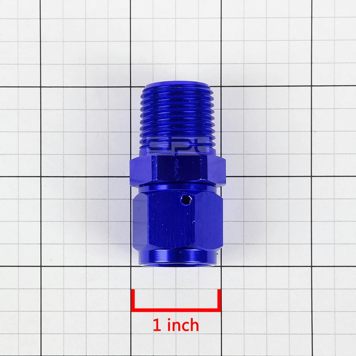 8-An Female Flare to 1/2" NPT Male Blue Aluminum Swivel Coupler Fitting