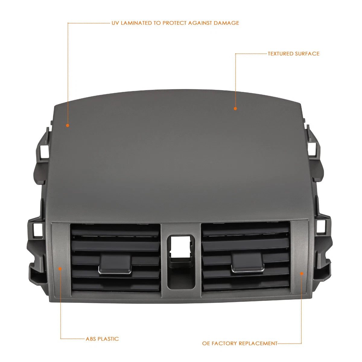 Center Dash A/C Air Vent Molded Panel Bezel Cover for Toyota Corolla (2009–2013)