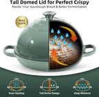 5.5QT Dutch Oven for Davivy (2023) with Silicone Oven Mitts Sea Salt Green
