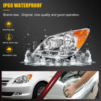 Set of 2 Headlight Assemblies for Honda Odyssey (2005–2007) Chrome Amber