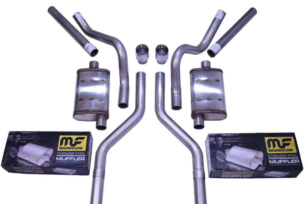 Dual Exhaust Kit for Chevy GMC C10 (1963–1972) - 2.5" Magnaflow Corner Exit