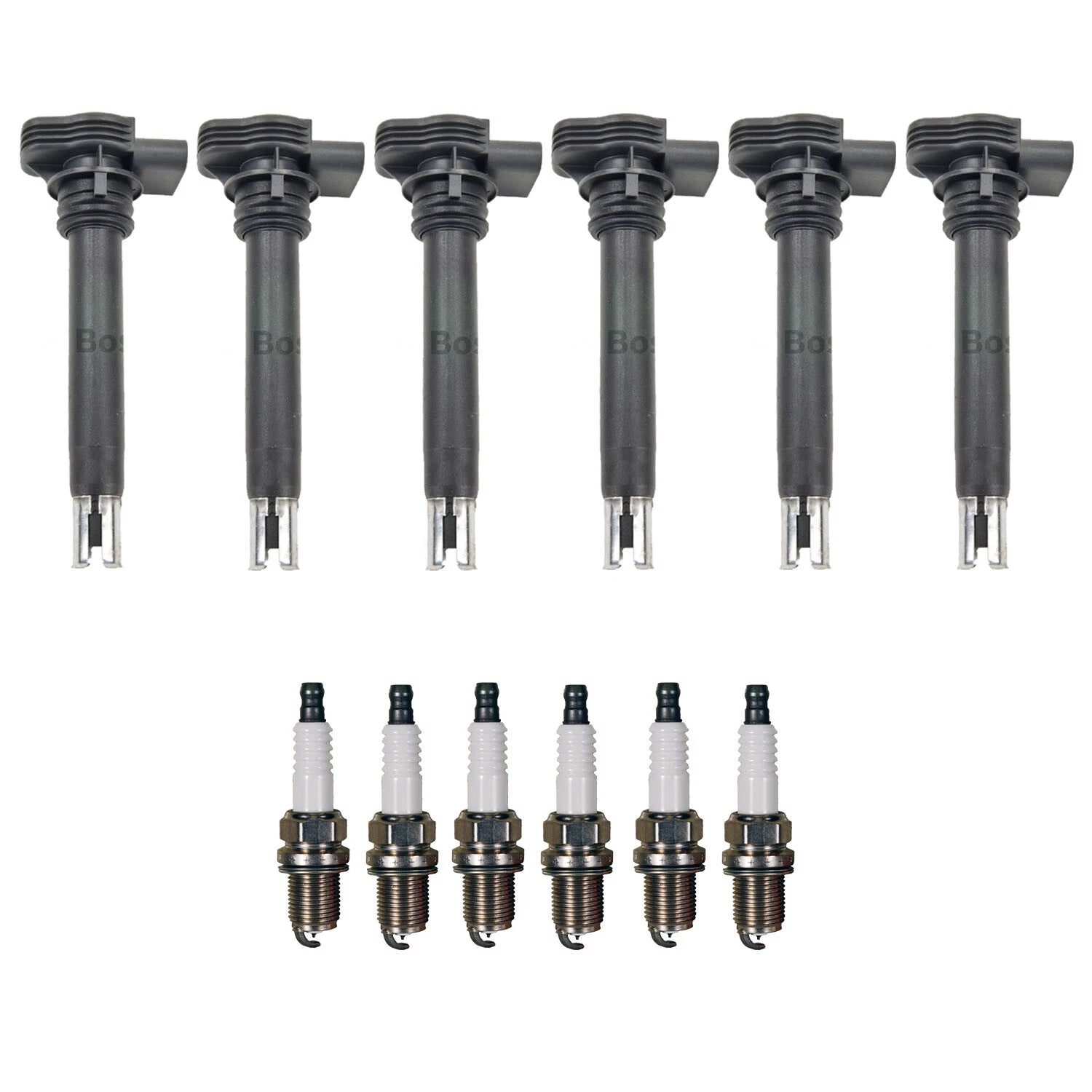 Set of 6 Ignition Coils & Spark Plugs for Audi Q5 3.2 V6 (2009)