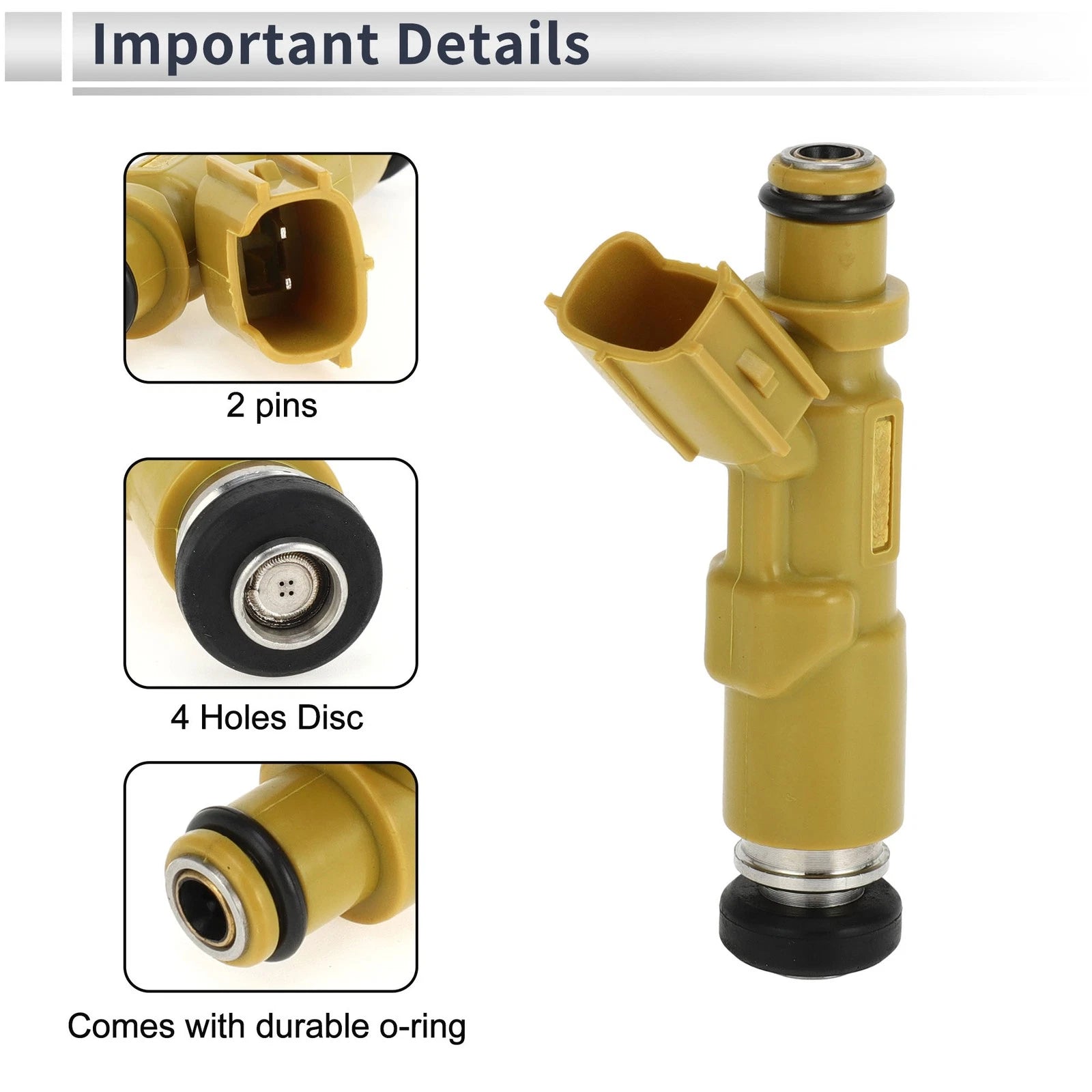 Fuel Injector No. 23209-22030 for Toyota Matrix 1.8L (2003–2005) 1 Pc Yellow