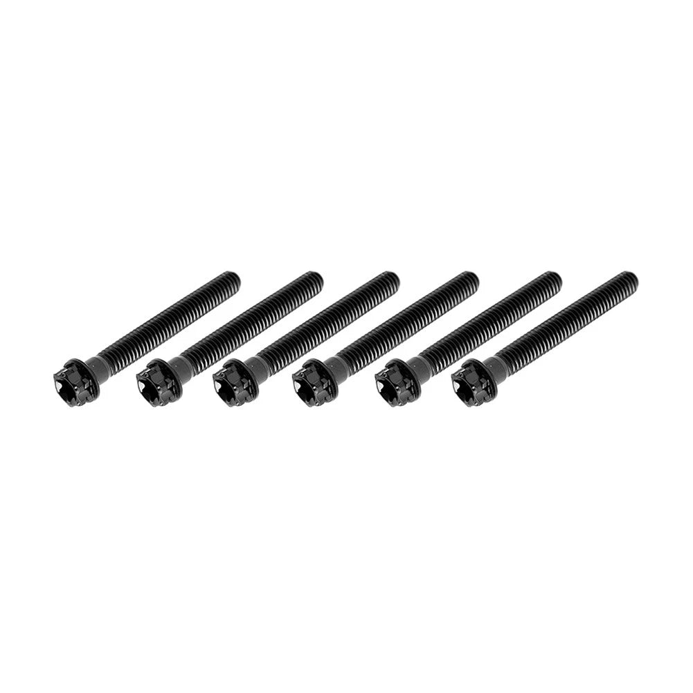Set of 6 Titanium M10x60mm Torx Head Flange Screws for Motorcycle