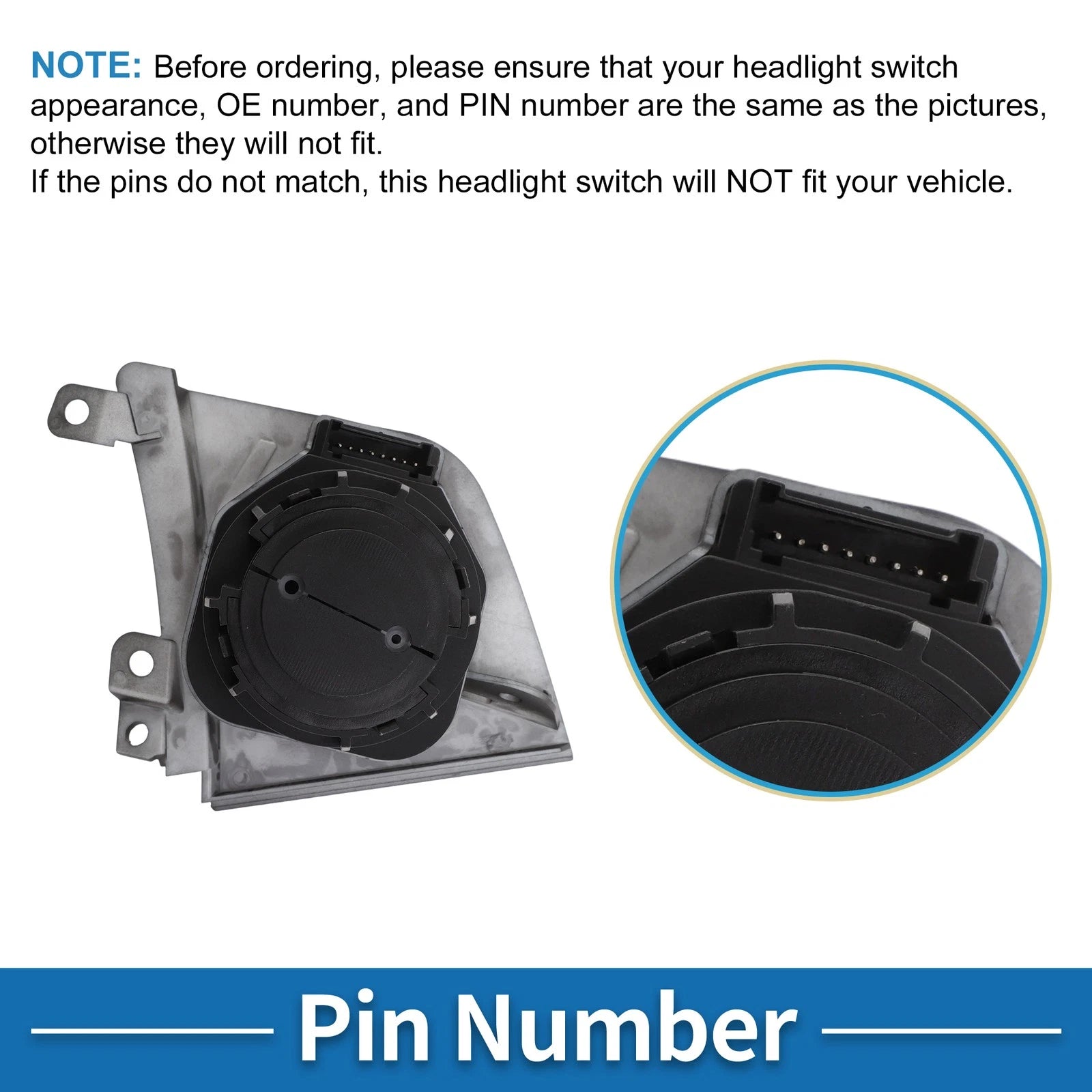Headlight Switch for Mercedes-Benz Actros (2011–2020) No.A9605454604