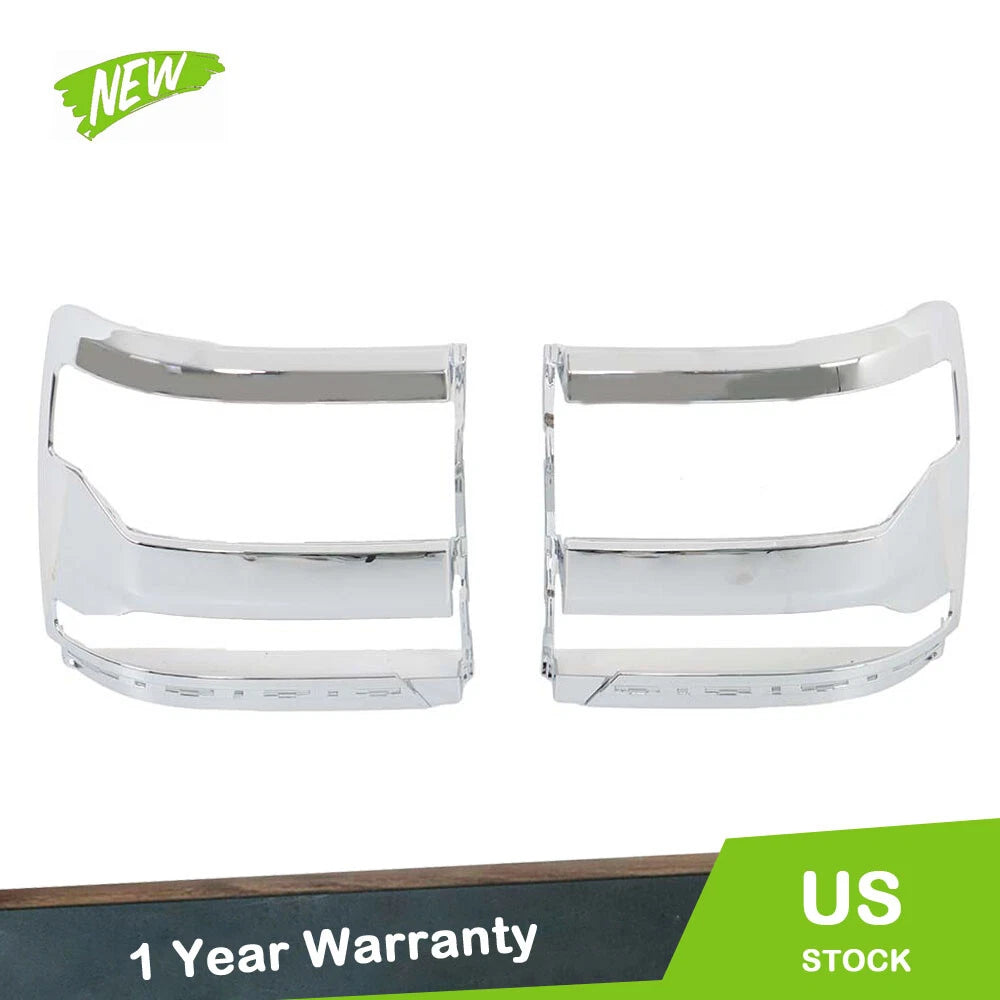 Chrome Headlight Trim Bezel Covers for Chevy Silverado 1500 (2016–2019)