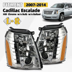 HID/Xenon Headlight Set for Cadillac Escalade (2007–2014) Chrome
