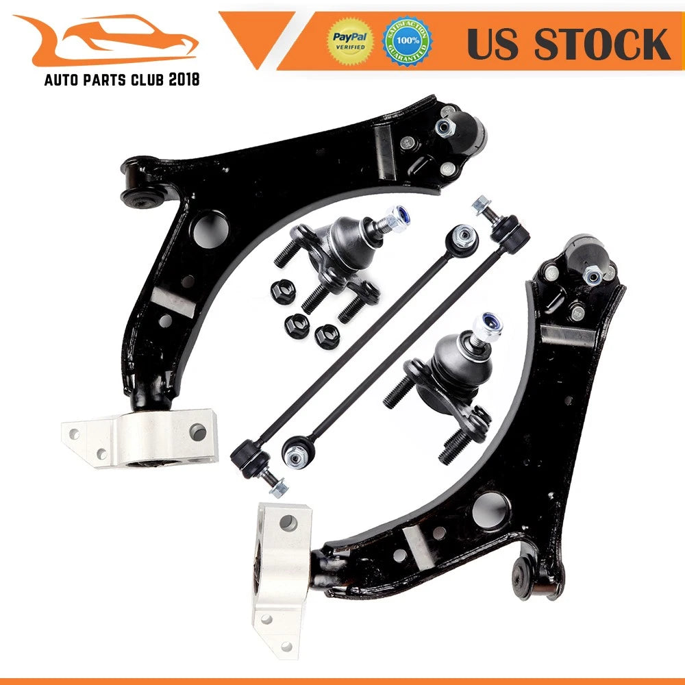 Set of 6 Front Control Arms with Ball Joints for Volkswagen Jetta (2006–2009)