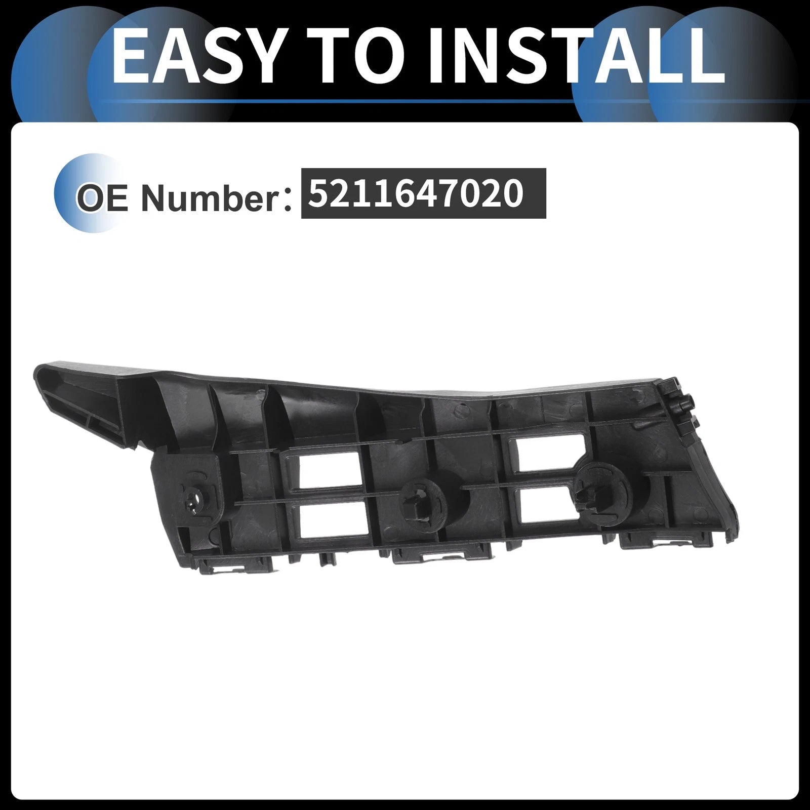 1pc Left Front Bumper Retainer Bracket No. 5211647020 for Toyota Prius (2010–2015)