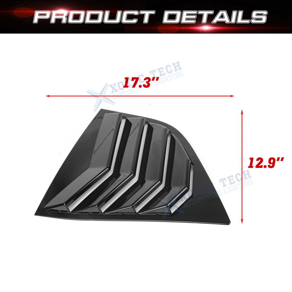 Glossy Black Side Window Louver Windshield Cover for Dodge Challenger (2008-2021)