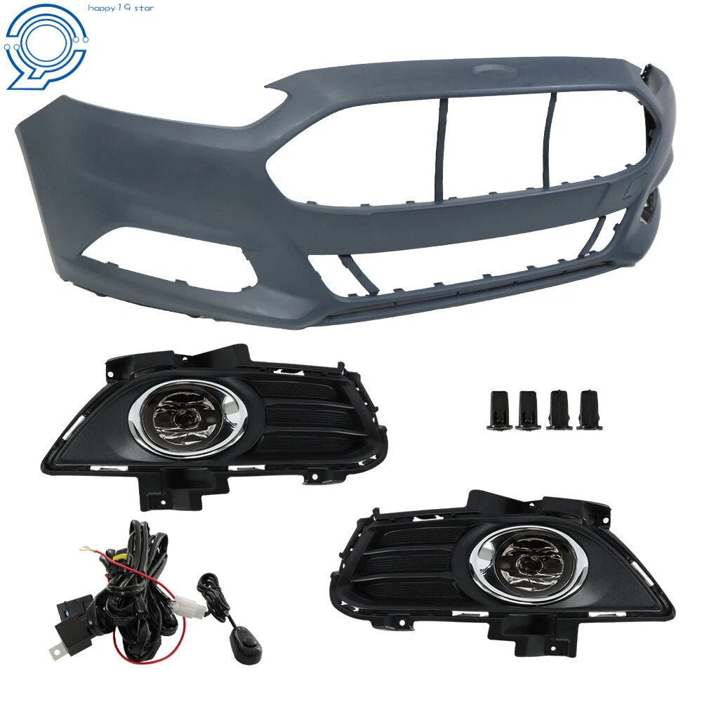 Front Bumper Cover with Fog Lights for Ford Fusion (2013-2016)