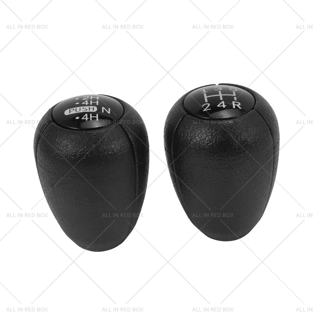 2X 5-Speed Push Gear Shift Knob & Transfer Case Knob for Nissan Patrol