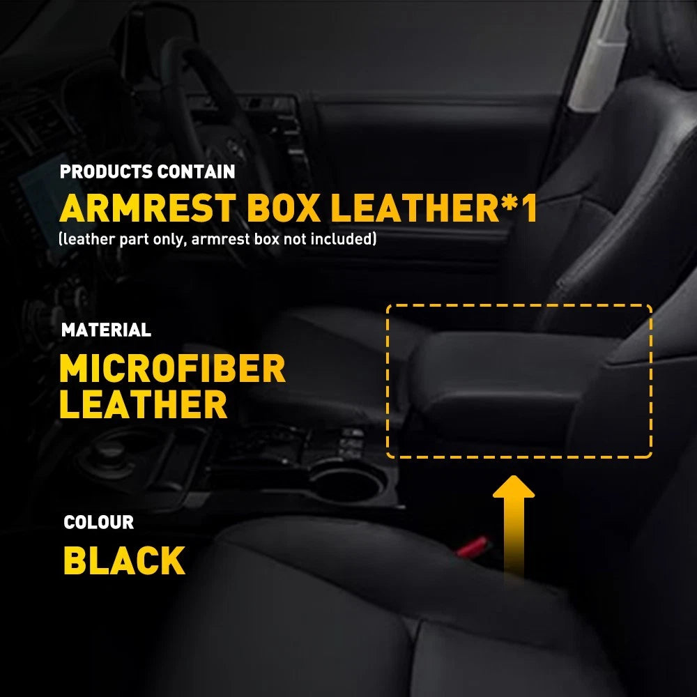 Center Console Lid Armrest Leather Cover for Toyota 4Runner (2010â2023)