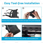 2X Off Road Roll Grab Bar Handles for Jeep Wrangler (JT, JL, JK, TJ) Black