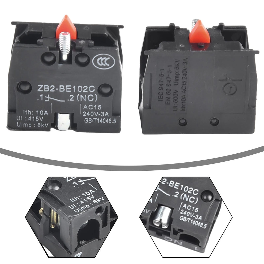 10PCS Push Button Joystick Switch ZB2 BE102C 10A 600V Normally Closed