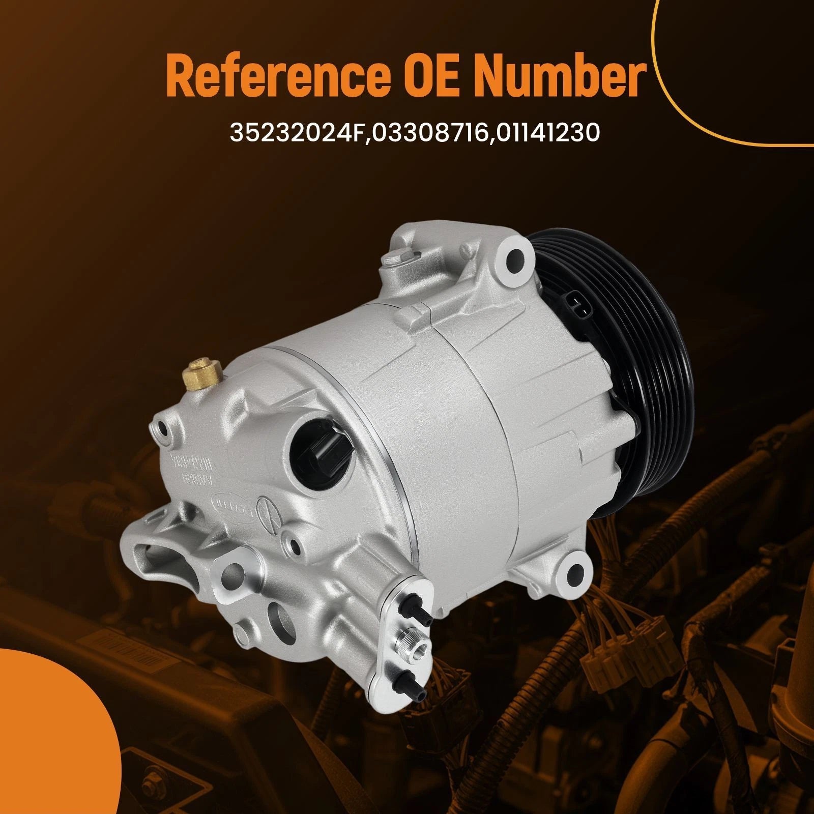 A/C Compressor with Clutch for Maserati Ghibli Sedan (2014–2019) 35232024F